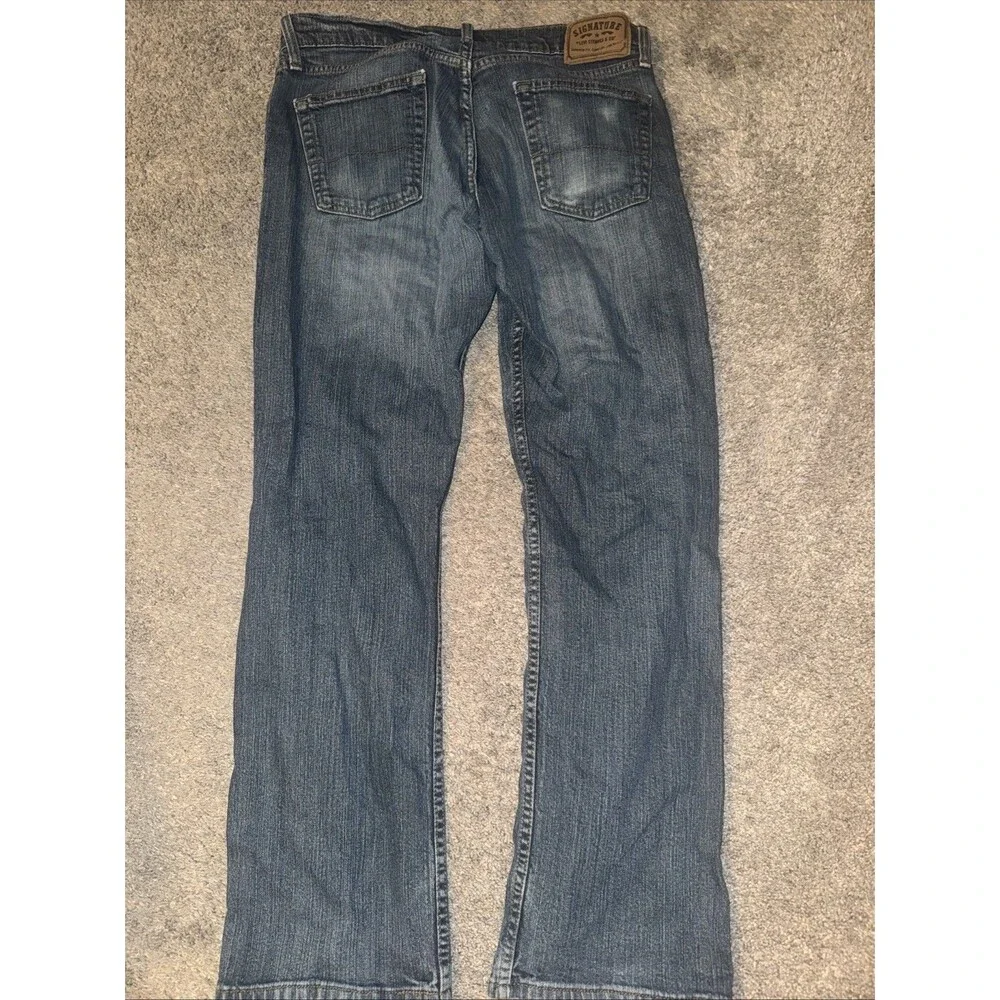 Y2K Signature Levis Jeans Grunge Work 34x32 Light Med Wash Whiskering Straight